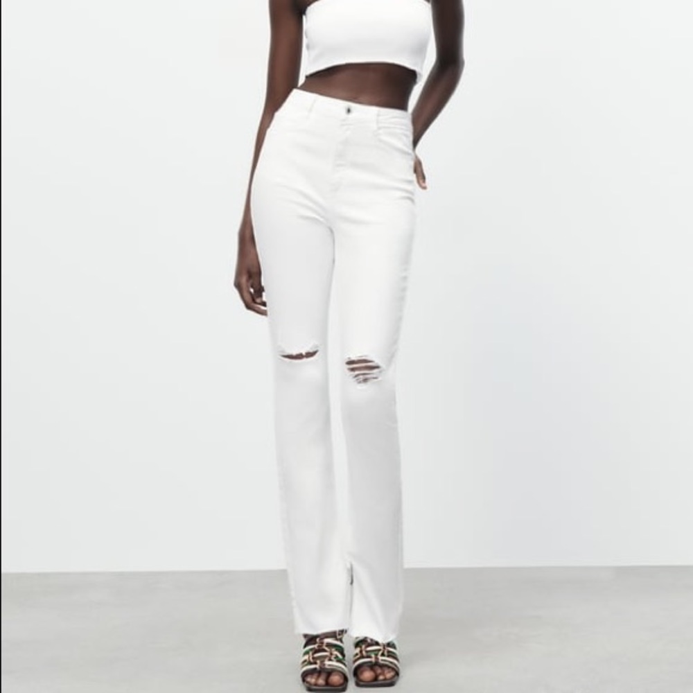 White Boot Cut Zara Jeans